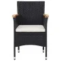 5-Piece Black Synthetic Rattan Garden Dining Set by vidaXL, Garden sets - Ref: Foro24-3058494, Price: 322,11 €, Discount: %
