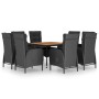 Garten Esstischgarnitur 9tlg. PE Rattan und Akazienholz schwarz von vidaXL, Gartensets - Ref: Foro24-3058533, Preis: 1,00 €, ...