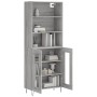 Aparador alto madera contrachapada gris sonoma 69,5x34x180 cm de , Aparadores - Ref: Foro24-3189315, Precio: 150,28 €