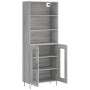 Aparador alto madera contrachapada gris sonoma 69,5x34x180 cm de , Aparadores - Ref: Foro24-3189315, Precio: 150,28 €
