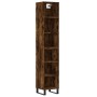 Aparador alto contrachapada roble ahumado 34,5x32,5x180 cm by , Sideboards - Ref: Foro24-3189858, Price: 81,06 €, Discount: %