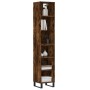 Aparador alto contrachapada roble ahumado 34,5x32,5x180 cm by , Sideboards - Ref: Foro24-3189858, Price: 81,06 €, Discount: %