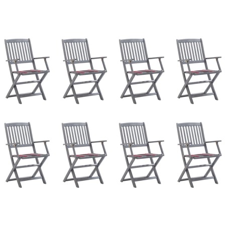 Sillas de jardín plegables 8 uds y cojines madera maciza acacia by , Garden chairs - Ref: Foro24-3078275, Price: 371,37 €, Di...