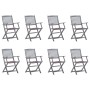 Sillas de jardín plegables 8 uds y cojines madera maciza acacia by , Garden chairs - Ref: Foro24-3078275, Price: 371,37 €, Di...