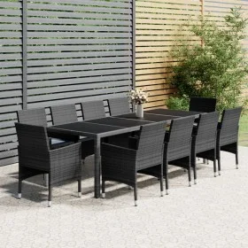 11-piece synthetic rattan garden dining set in gray color. by vidaXL, Garden sets - Ref: Foro24-3058573, Price: 862,51 €, Dis...