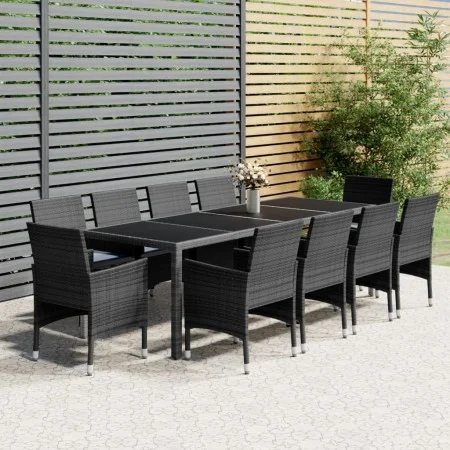 11-piece synthetic rattan garden dining set in gray color. by vidaXL, Garden sets - Ref: Foro24-3058573, Price: 862,51 €, Dis...