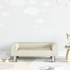 Sofá para niños de terciopelo crema 70x45x26,5 cm by , Baby and Toddler Furniture - Ref: Foro24-3196335, Price: 77,96 €, Disc...