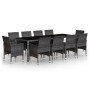 11-teilige Garten-Essgarnitur Kunststoff-Rattan grau von vidaXL, Gartensets - Ref: Foro24-3058573, Preis: 781,99 €, Rabatt: %