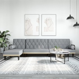 Sofá cama en forma de L tela gris claro 260x140x70 cm von , Sofas - Ref: Foro24-3157272, Preis: 401,19 €, Rabatt: %
