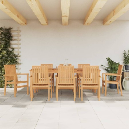 Sillas de jardín apilables 8 uds madera de teca 56,5x57,5x91 cm von , Gartenstühle - Ref: Foro24-3157903, Preis: 1,00 €, Raba...