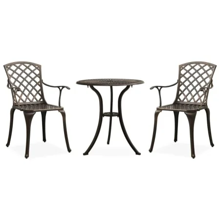 Bistro table and chairs 3 pieces cast aluminum bronze color by vidaXL, Garden sets - Ref: Foro24-315591, Price: 314,06 €, Dis...