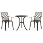 Bistro table and chairs 3 pieces cast aluminum bronze color by vidaXL, Garden sets - Ref: Foro24-315591, Price: 314,06 €, Dis...