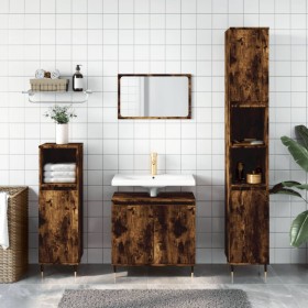 Set de muebles baño 3 pzas madera contrachapada roble ahumado de , Muebles de baño - Ref: Foro24-3187786, Precio: 176,95 €, D...