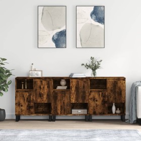 Aparadores 3 uds madera contrachapada roble ahumado von , Sideboards - Ref: Foro24-3190162, Preis: 194,53 €, Rabatt: %