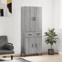 Aparador alto madera contrachapada gris sonoma 69,5x34x180 cm de , Aparadores - Ref: Foro24-3198159, Precio: 177,62 €, Descue...