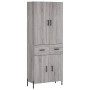 Aparador alto madera contrachapada gris sonoma 69,5x34x180 cm de , Aparadores - Ref: Foro24-3198159, Precio: 177,62 €, Descue...