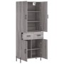 Aparador alto madera contrachapada gris sonoma 69,5x34x180 cm de , Aparadores - Ref: Foro24-3198159, Precio: 177,62 €, Descue...