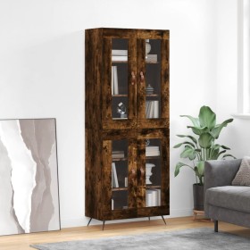 Aparador alto madera contrachapada roble ahumado 69,5x34x180 cm de , Aparadores - Ref: Foro24-3198254, Precio: 156,39 €, Desc...