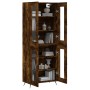 Aparador alto madera contrachapada roble ahumado 69,5x34x180 cm