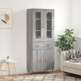 Aparador alto madera contrachapada gris sonoma 69,5x34x180 cm by , Sideboards - Ref: Foro24-3198519, Price: 161,52 €, Discoun...