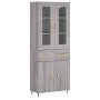 Aparador alto madera contrachapada gris sonoma 69,5x34x180 cm de , Aparadores - Ref: Foro24-3198519, Precio: 162,03 €, Descue...