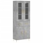 Aparador alto madera contrachapada gris hormigón 69,5x34x180 cm de , Aparadores - Ref: Foro24-3198525, Precio: 165,82 €