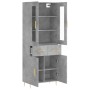 Aparador alto madera contrachapada gris hormigón 69,5x34x180 cm von , Sideboards - Ref: Foro24-3198525, Preis: 163,08 €, Raba...