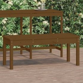 Banco de jardín madera maciza pino marrón miel 109x44x45 cm de vidaXL, Bancos de jardín - Ref: Foro24-824007, Precio: 53,46 €...