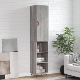 Aparador alto madera contrachapada gris Sonoma 34,5x34x180 cm by , Sideboards - Ref: Foro24-3198959, Price: 91,26 €, Discount: %
