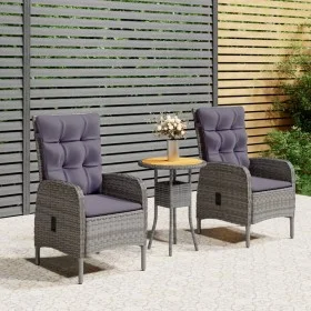 3-piece garden dining set gray synthetic rattan by vidaXL, Garden sets - Ref: Foro24-3058543, Price: 345,84 €, Discount: %