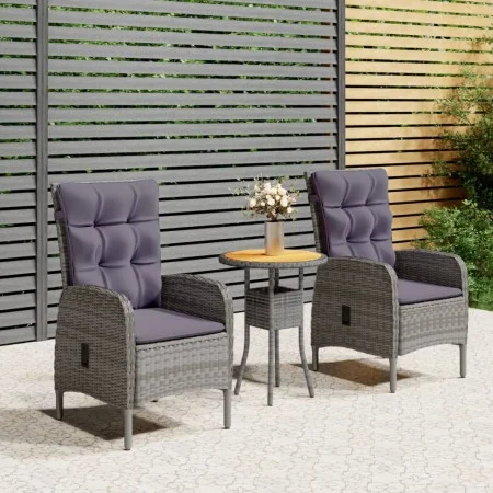3-piece garden dining set gray synthetic rattan by vidaXL, Garden sets - Ref: Foro24-3058543, Price: 345,50 €, Discount: %