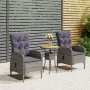 Juego de comedor para jardín 3 piezas ratán sintético gris de vidaXL, Conjuntos de jardín - Ref: Foro24-3058543, Precio: 343,...