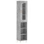 Aparador de madera contrachapada gris hormigón 34,5x34x180 cm