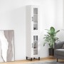 Aparador alto madera contrachapada blanco brillo 34,5x34x180 cm by , Sideboards - Ref: Foro24-3199451, Price: 116,87 €, Disco...