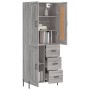 Aparador alto madera contrachapada gris sonoma 69,5x34x180 cm de , Aparadores - Ref: Foro24-3200015, Precio: 170,43 €, Descue...
