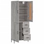 Aparador alto madera contrachapada gris sonoma 69,5x34x180 cm de , Aparadores - Ref: Foro24-3200015, Precio: 170,43 €, Descue...