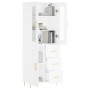 Aparador alto madera contrachapada blanco 69,5x34x180 cm by , Sideboards - Ref: Foro24-3198457, Price: 184,88 €, Discount: %