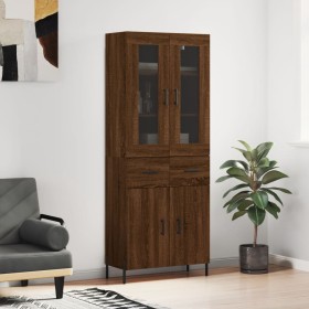 Aparador alto madera contrachapada marrón roble 69,5x34x180 cm de , Aparadores - Ref: Foro24-3198544, Precio: 199,83 €, Descu...
