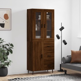 Aparador alto madera contrachapada marrón roble 69,5x34x180 cm de , Aparadores - Ref: Foro24-3198488, Precio: 175,34 €, Descu...
