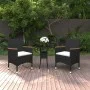 3-teiliges Gartensitzgruppen-Set aus schwarzem Kunststoff-Rattan von vidaXL, Gartensets - Ref: Foro24-3058464, Preis: 175,53 ...