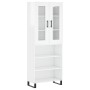 Aparador alto madera contrachapada blanco brillo 69,5x34x180 cm de , Aparadores - Ref: Foro24-3198747, Precio: 162,83 €, Desc...