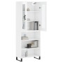 Aparador alto madera contrachapada blanco brillo 69,5x34x180 cm de , Aparadores - Ref: Foro24-3198747, Precio: 162,83 €, Desc...