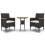 3-teiliges Gartensitzgruppen-Set aus schwarzem Kunststoff-Rattan von vidaXL, Gartensets - Ref: Foro24-3058464, Preis: 175,53 ...
