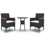 Juego de comedor de jardín 3 piezas ratán sintético negro by vidaXL, Garden sets - Ref: Foro24-3058464, Price: 171,46 €, Disc...