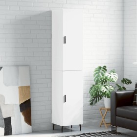 Aparador alto madera contrachapada blanco 34,5x34x180 cm de , Aparadores - Ref: Foro24-3198801, Precio: 108,56 €, Descuento: %