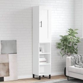 Aparador alto madera contrachapada blanco 34,5x34x180 cm de , Aparadores - Ref: Foro24-3200345, Precio: 94,59 €, Descuento: %