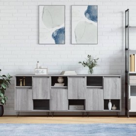 Aparadores 3 uds madera contrachapada gris Sonoma de , Aparadores - Ref: Foro24-3190155, Precio: 171,64 €, Descuento: %