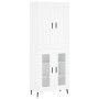 Aparador alto madera contrachapada blanco 69,5x34x180 cm by , Sideboards - Ref: Foro24-3199633, Price: 177,74 €, Discount: %