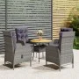 Garden bistro set 5 pieces gray synthetic rattan by vidaXL, Garden sets - Ref: Foro24-3058551, Price: 653,38 €, Discount: %