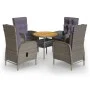 Garden bistro set 5 pieces gray synthetic rattan by vidaXL, Garden sets - Ref: Foro24-3058551, Price: 653,38 €, Discount: %